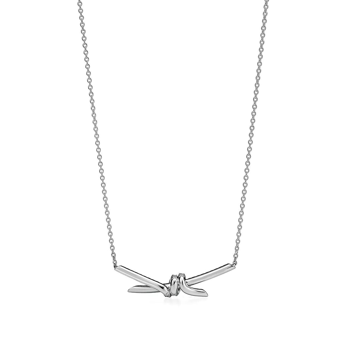 [⭐Veyra Jewels]KNOT PENDANT SILVER DIAMOND NECKLACE