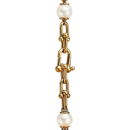 [⭐Veyra Jewels]LINK BRACELET GOLD WITH FRESHWATER PEARLS