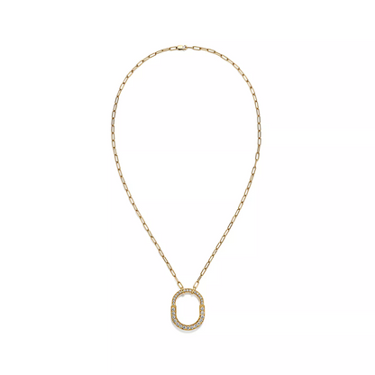 [⭐Veyra Jewels]LOCK NECKLACE MEDIUM PENDANT GOLD PAVED DIAMONDS