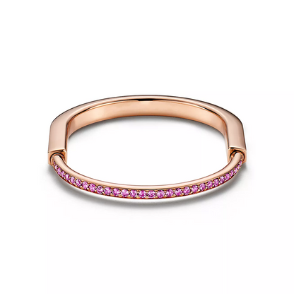 [⭐Veyra Jewels]LOCK BRACELET ROSE DIAMOND PINK GOLD