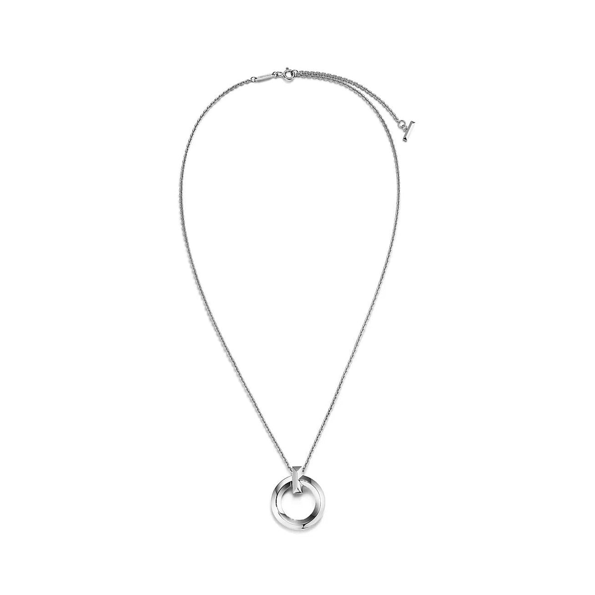 [⭐Veyra Jewels]T CIRCLE PENDENT SILVER NECKLACE