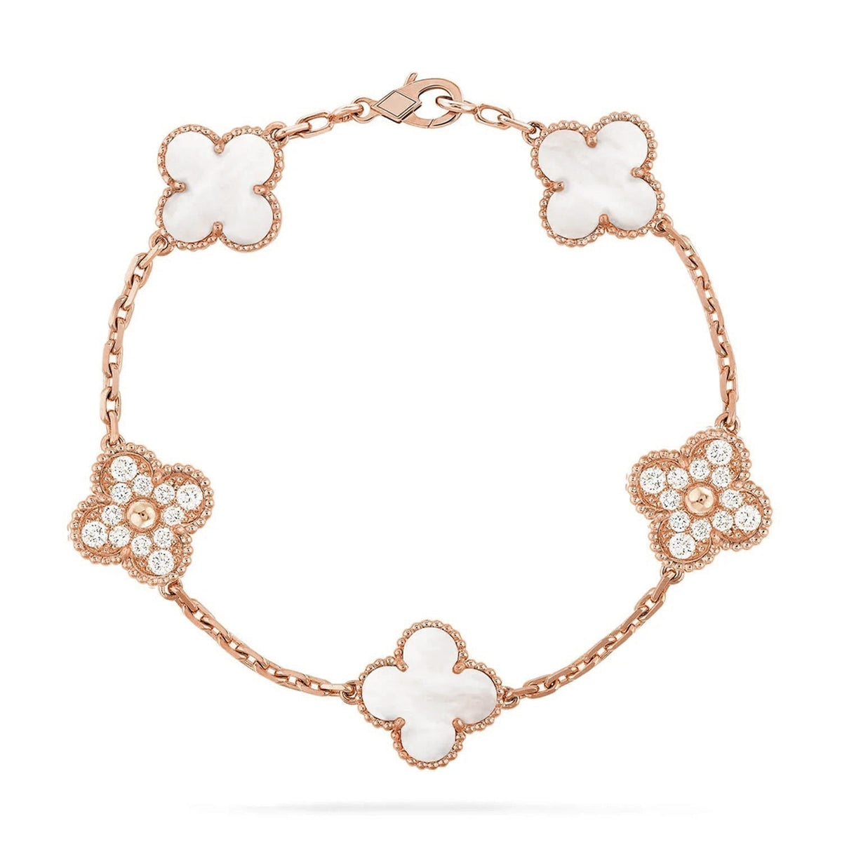 [⭐Veyra]CLOVER WHITE PEARL MOP 5 MOTIF BRACELET COLLECTION