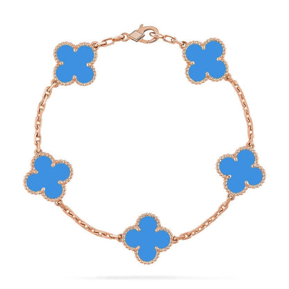 [⭐Veyra] CLOVER 5 MOTIF BLUE AGATE BRACELET COLLECTION