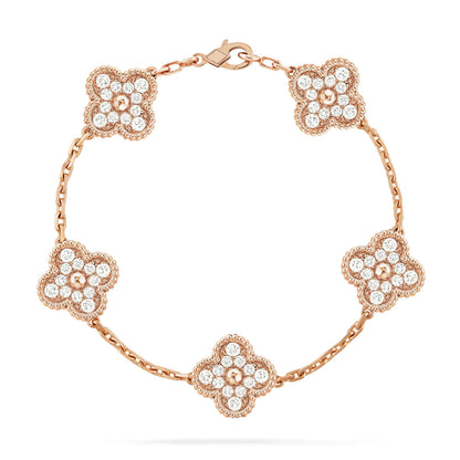 [⭐Veyra] CLOVER 5 MOTIF FULL DIAMOND BRACELET COLLECTION