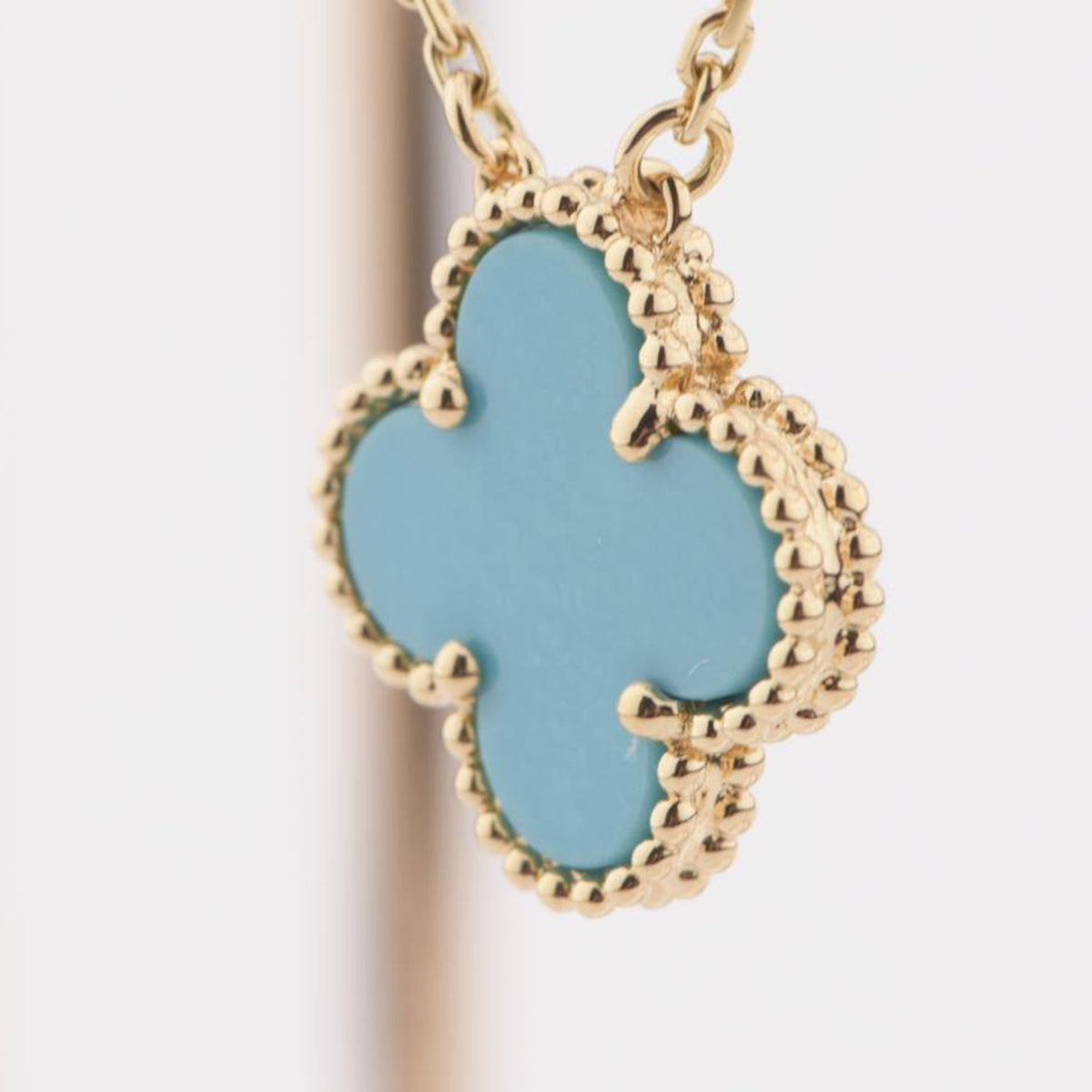 [⭐Veyra]CLOVER 15MM VINTAGE TURQUOISE NECKLACE