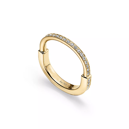 [⭐Veyra Jewels]LOCK RING GOLD DIAMOND PAVED