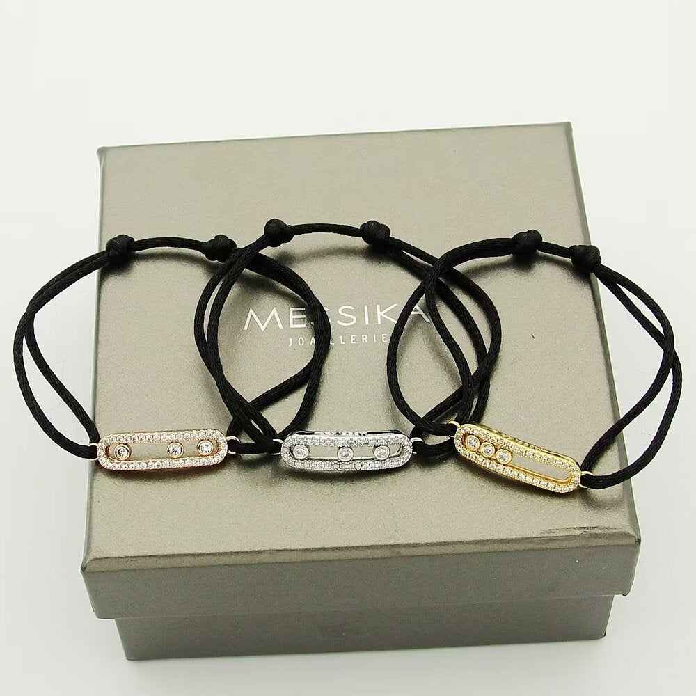 [⭐Veyra]Messika Care(s) pink cord pavé bracelet