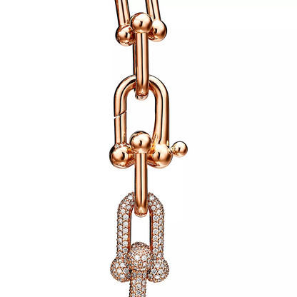 [⭐Veyra Jewels]HARDWEAR LARGE LINK PINK GOLD PAVED DIAMOND BRACELET