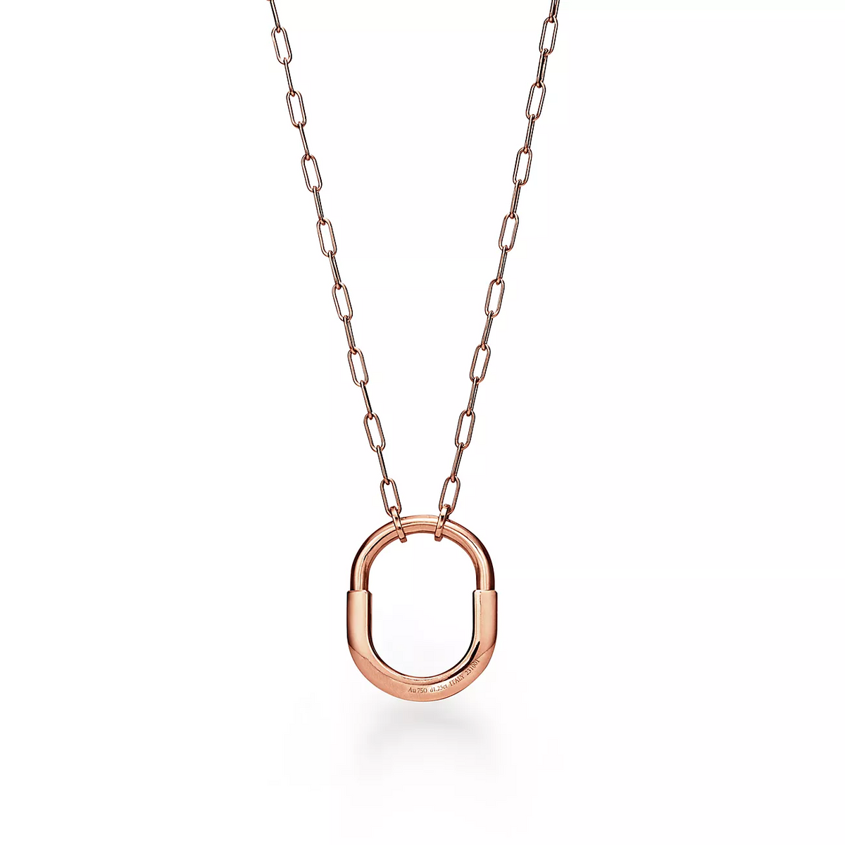 [⭐Veyra Jewels]LOCK NECKLACE MEDIUM PENDANT PINK GOLD PAVED DIAMONDS
