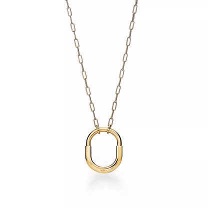 [⭐Veyra Jewels]LOCK NECKLACE MEDIUM PENDANT GOLD PAVED DIAMONDS