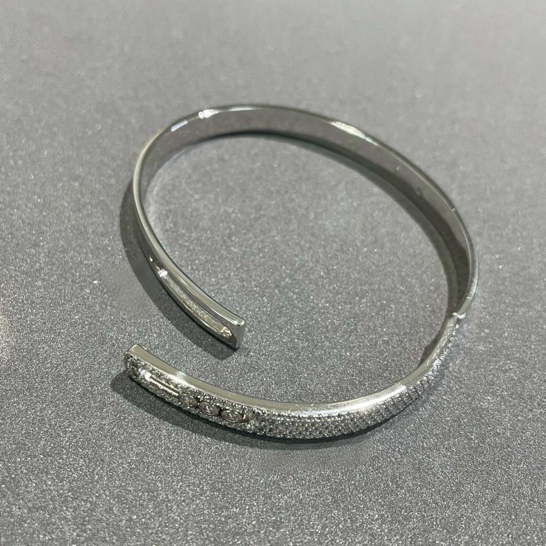 [⭐Veyra]Move Noa Rose Gold Pavé Diamond Bangle Bracelet