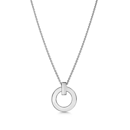 [⭐Veyra Jewels]T CIRCLE PENDENT SILVER NECKLACE