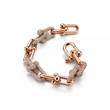 [⭐Veyra Jewels]HARDWEAR LARGE LINK PINK GOLD PAVED DIAMOND BRACELET