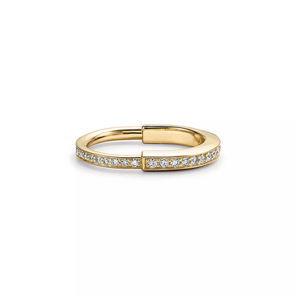 [⭐Veyra Jewels]LOCK RING GOLD DIAMOND PAVED