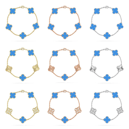 [⭐Veyra] CLOVER 5 MOTIF BLUE AGATE BRACELET COLLECTION