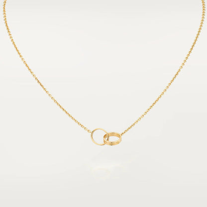 [⭐Veyra]LOVE NECKLACE DOUBLE RING GOLD