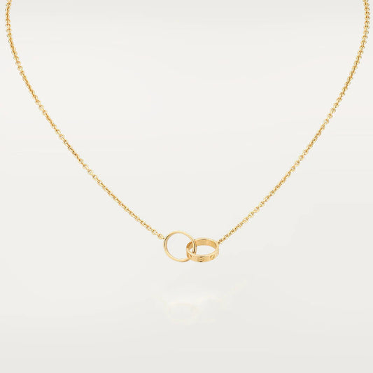 [⭐Veyra]LOVE NECKLACE DOUBLE RING GOLD