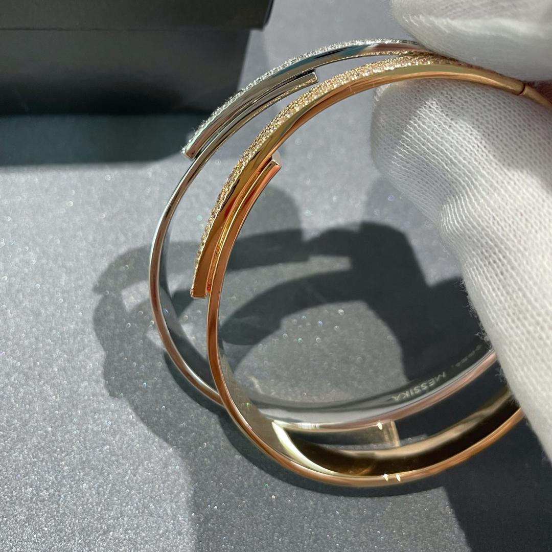 [⭐Veyra]Move Noa Rose Gold Pavé Diamond Bangle Bracelet
