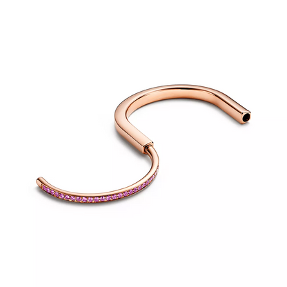 [⭐Veyra Jewels]LOCK BRACELET ROSE DIAMOND PINK GOLD