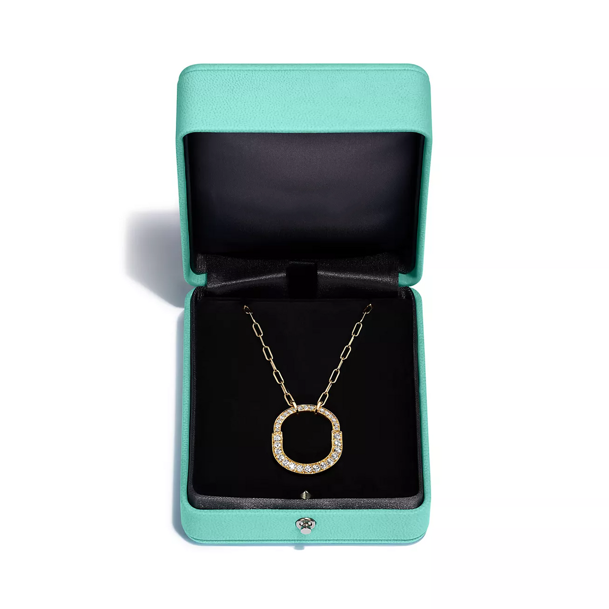 [⭐Veyra Jewels]LOCK NECKLACE MEDIUM PENDANT GOLD PAVED DIAMONDS