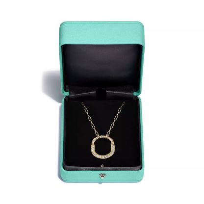 [⭐Veyra Jewels]LOCK NECKLACE MEDIUM PENDANT GOLD PAVED DIAMONDS