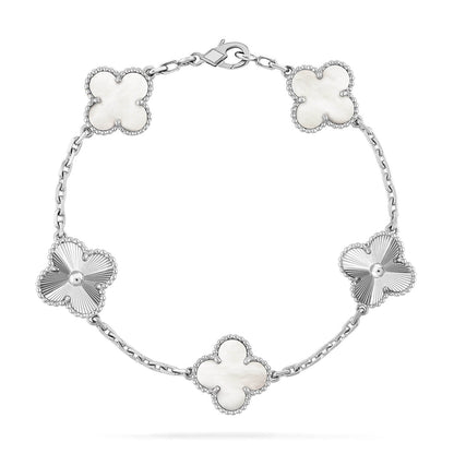 [⭐Veyra]CLOVER WHITE PEARL MOP 5 MOTIF BRACELET COLLECTION