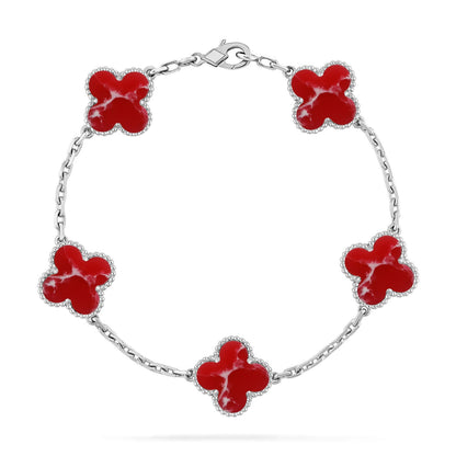 [⭐Veyra]CLOVER 5 MOTIF RED PATTERN BRACELET COLLECTION