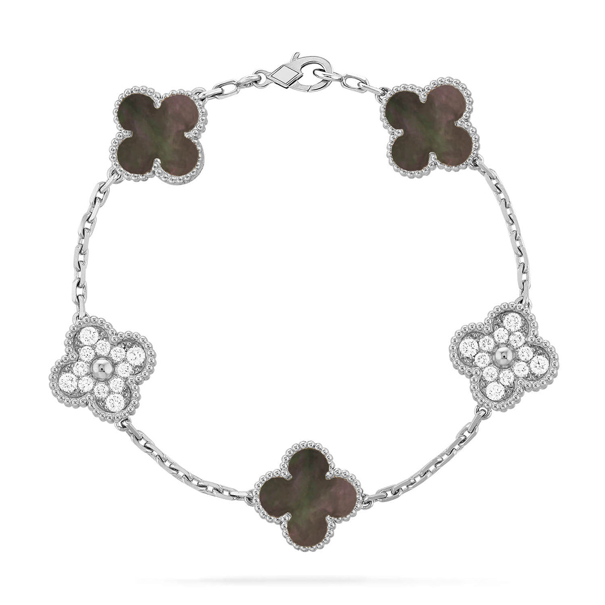 [⭐Veyra] CLOVER 5 MOTIF GRAY MOP BRACELET COLLECTION