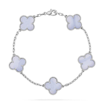 [⭐Veyra] CLOVER 5 MOTIF PURPLE CHALCEDONY BRACELET COLLECTION