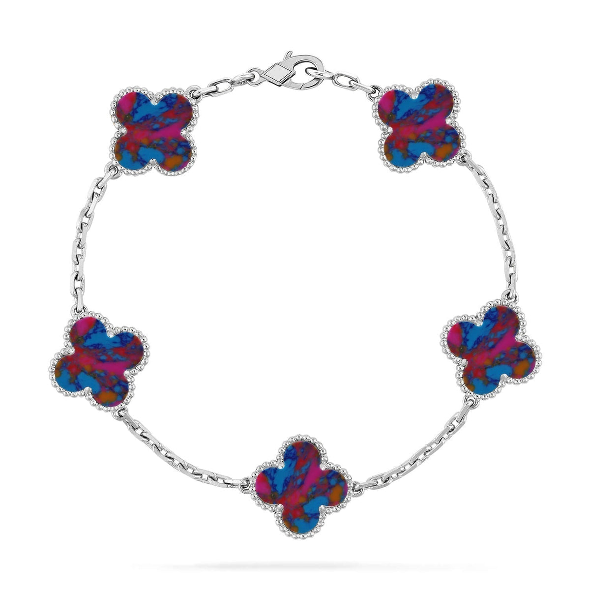 [⭐Veyra]CLOVER 5 MOTIF COLOR GEMSTONES BRACELET COLLECTION
