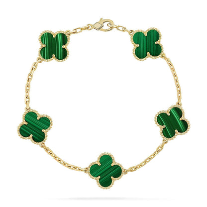 [⭐Veyra] CLOVER 5 MOTIF MALACHITE BRACELET COLLECTION