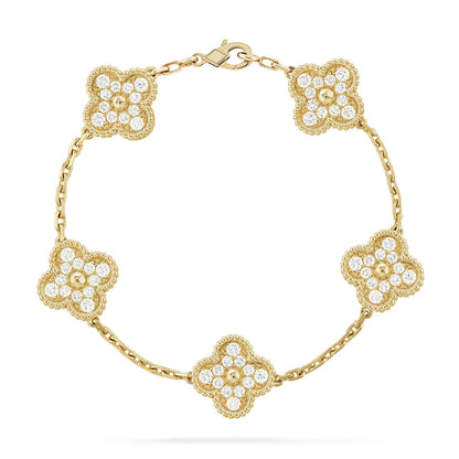 [⭐Veyra] CLOVER 5 MOTIF FULL DIAMOND BRACELET COLLECTION