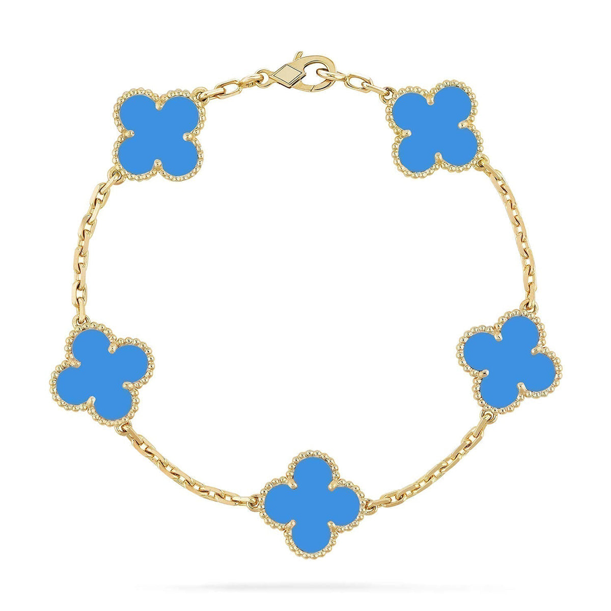 [⭐Veyra] CLOVER 5 MOTIF BLUE AGATE BRACELET COLLECTION