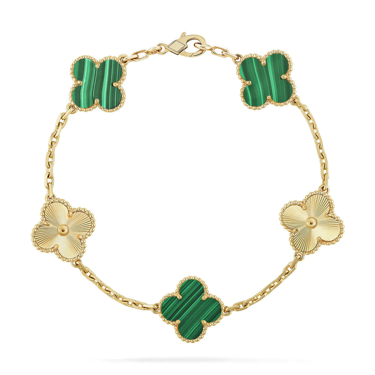 [⭐Veyra] CLOVER 5 MOTIF MALACHITE BRACELET COLLECTION