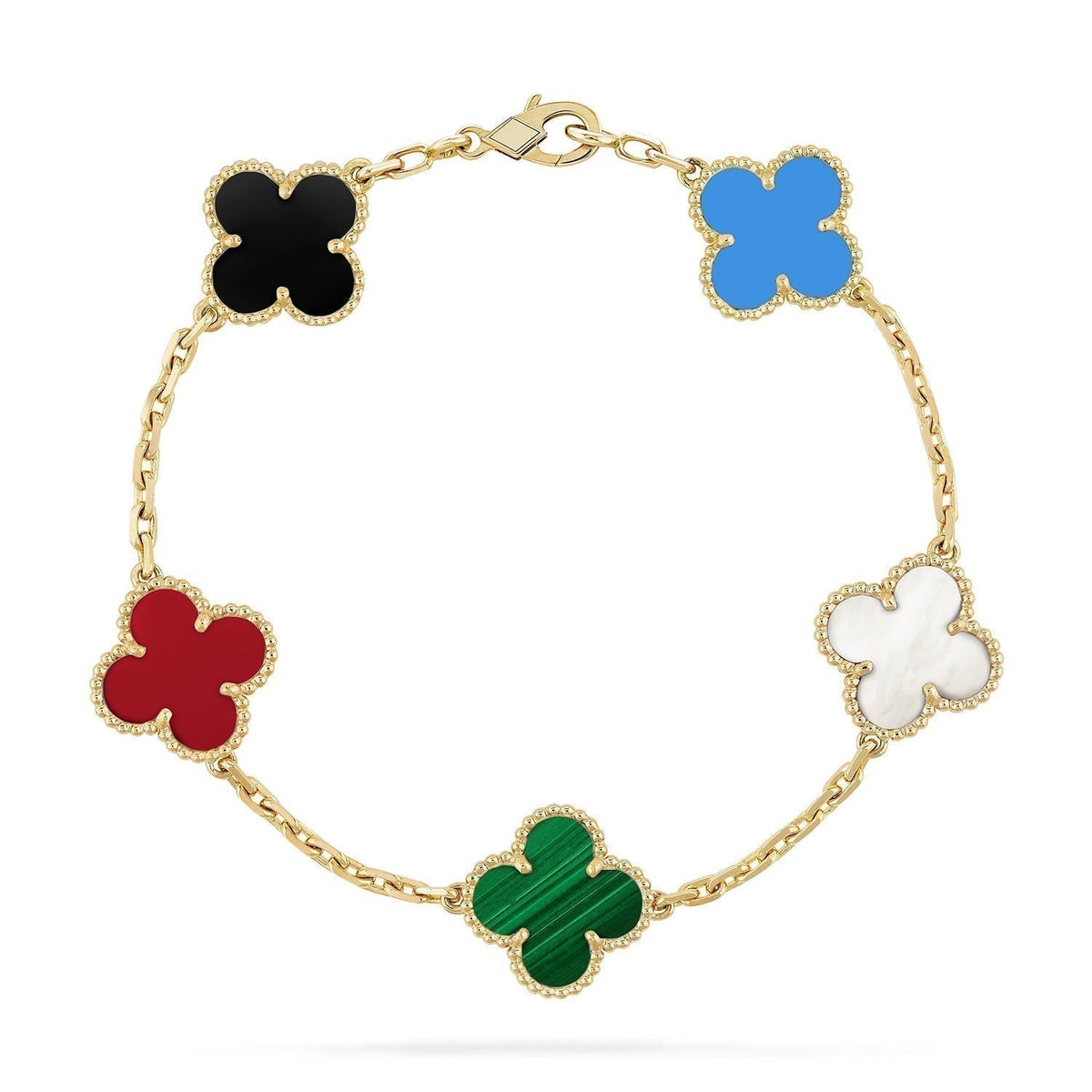 [⭐Veyra]CLOVER 5 MOTIFS MULTICOLOR BRACELET