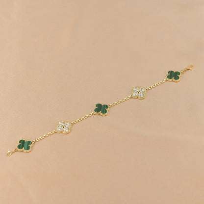 [⭐Veyra] CLOVER 5 MOTIF MALACHITE BRACELET COLLECTION