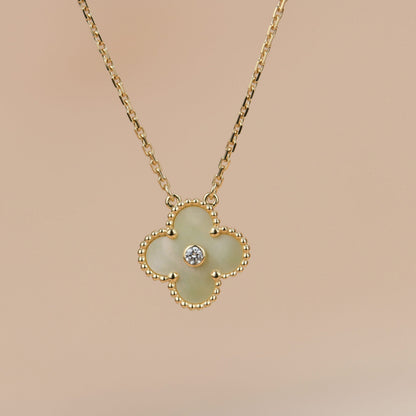 [⭐Veyra]CLOVER 15MM DIAMOND GOLD MOTHER OF PEARL NECKLACE