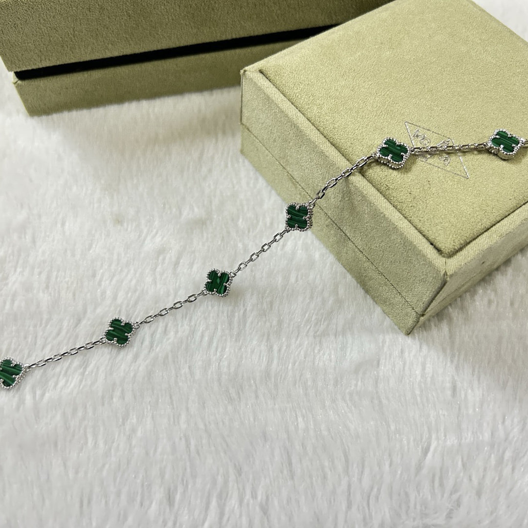 [⭐Veyra]CLOVER 6 MOTIF MALACHITE BRACELET