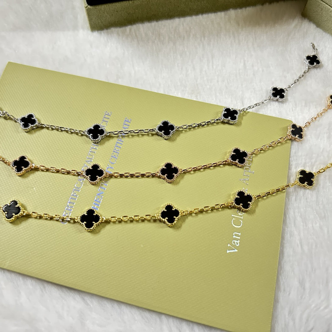 [⭐Veyra]CLOVER 6 MOTIF  ONYXS BRACELET