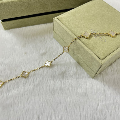 [⭐Veyra]CLOVER 6 MOTIF WHITE MOP BRACELET