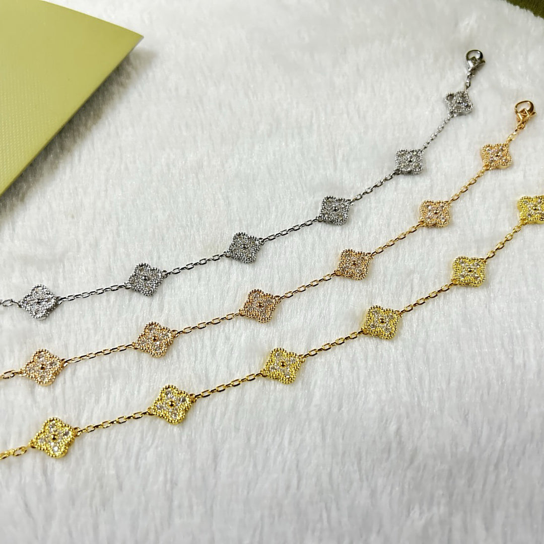 [⭐Veyra]CLOVER 6 MOTIF DIAMOND BRACELET