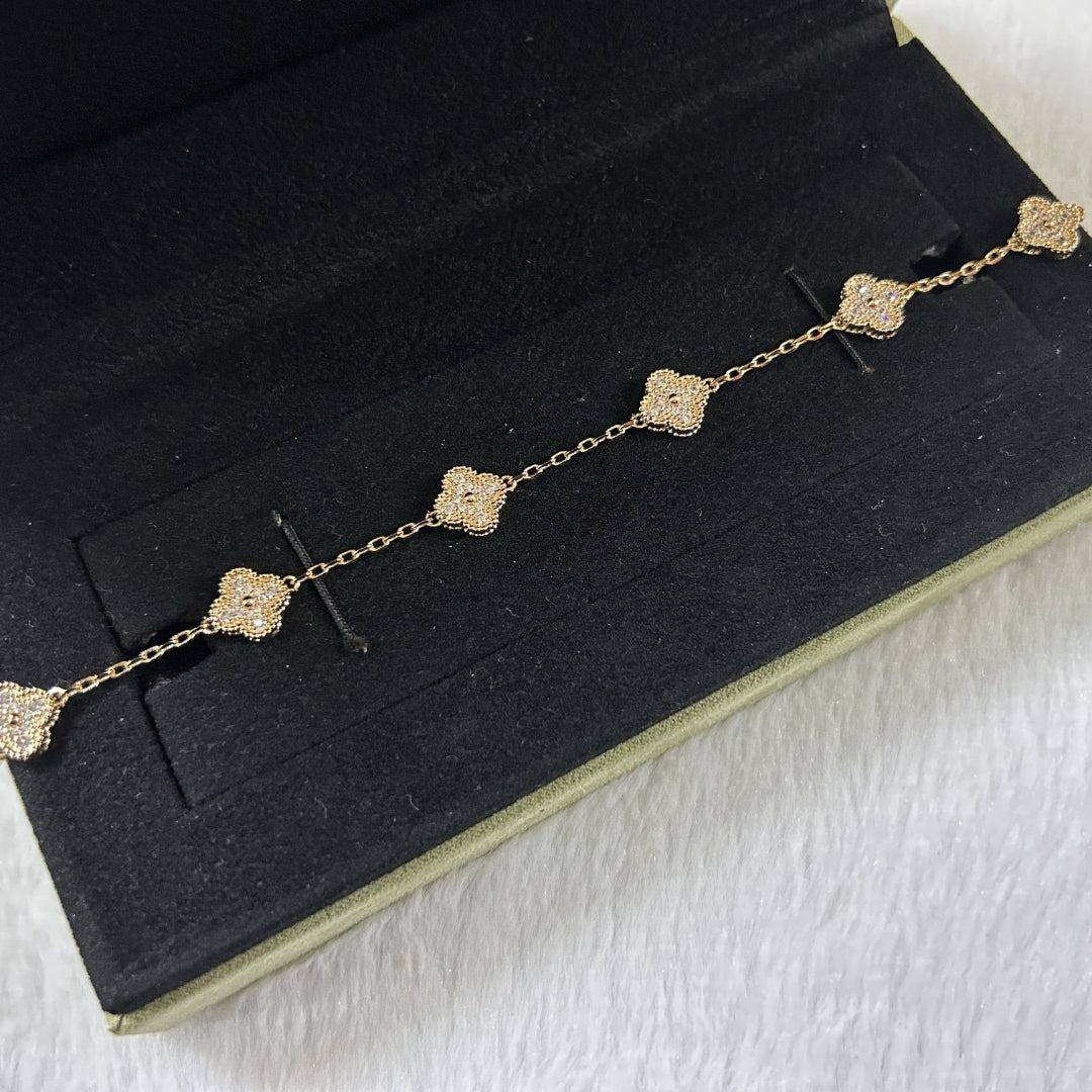 [⭐Veyra]CLOVER 6 MOTIF DIAMOND BRACELET