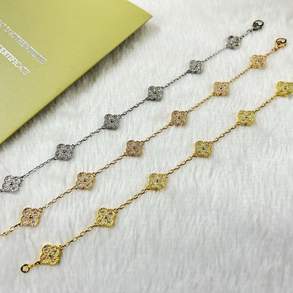 [⭐Veyra]CLOVER 6 MOTIF DIAMOND BRACELET