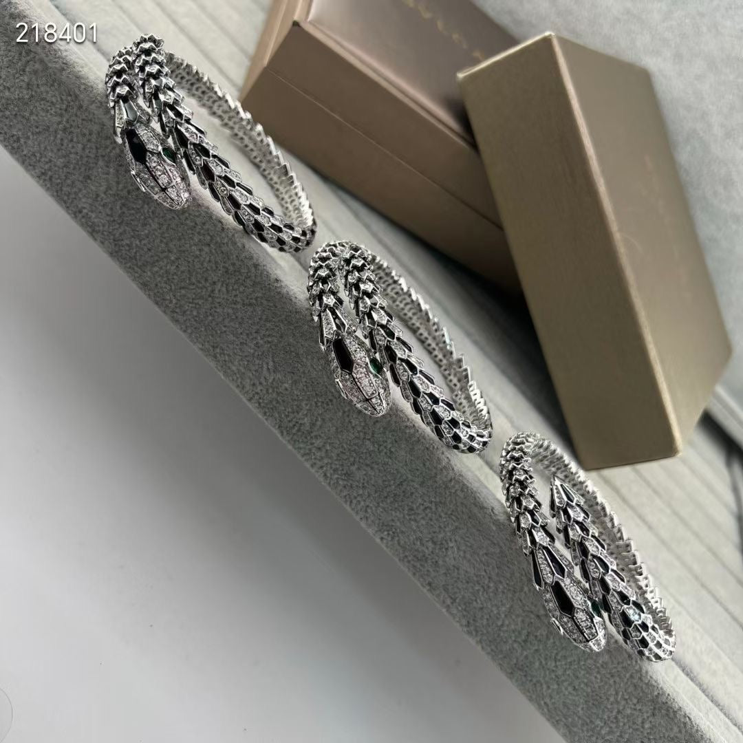 [⭐Veyra]NEW OBSIDIAN & DIAMOND SERPENT BRACELET
