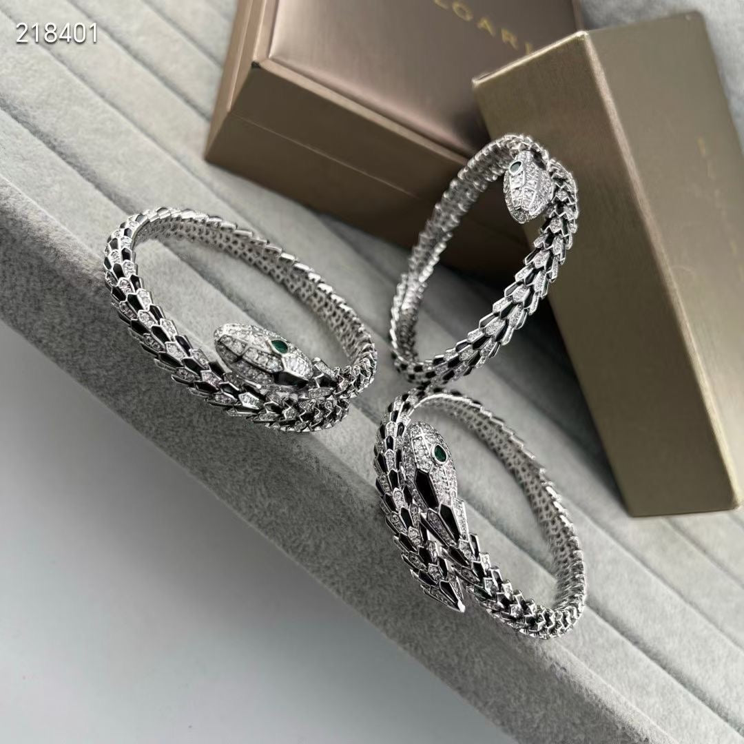 [⭐Veyra]NEW OBSIDIAN & DIAMOND SERPENT BRACELET