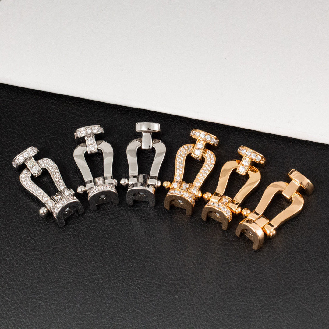 [⭐Veyra]FORCE LARGE HORSESHOE HALF DIAMOND BRACELET ROSE GOLD
