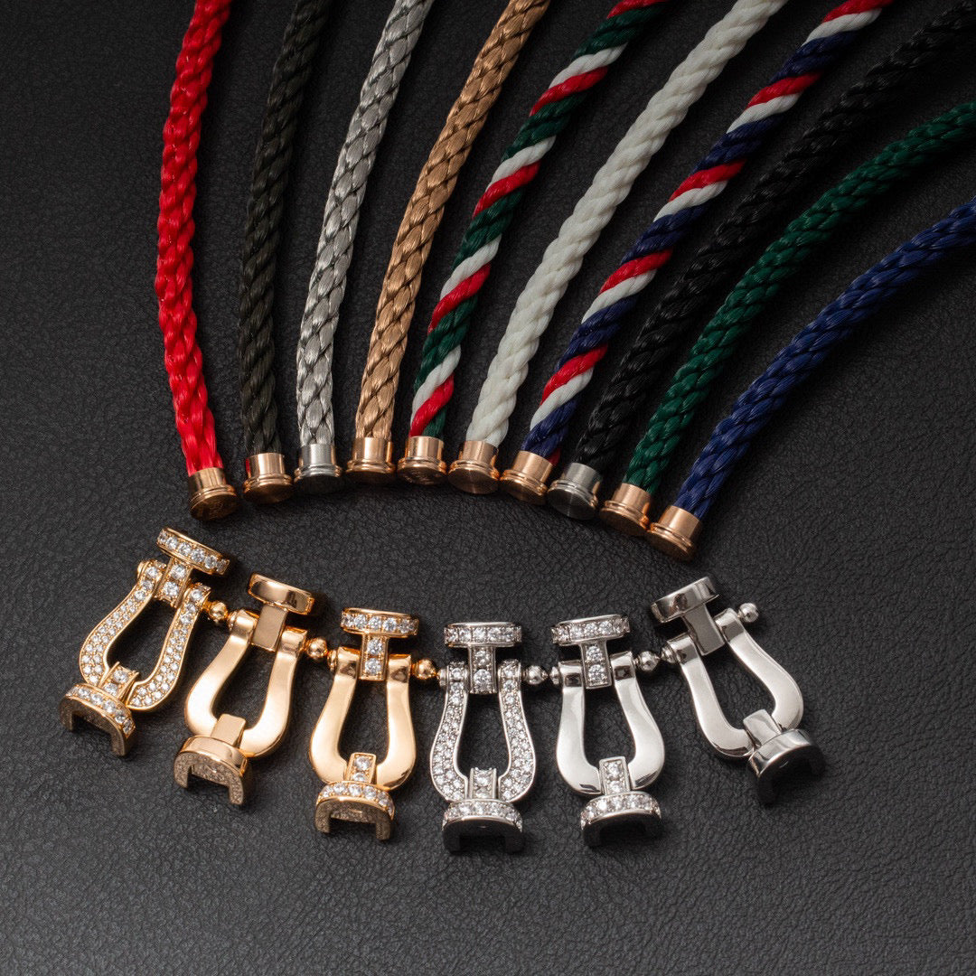 [⭐Veyra]FORCE LARGE HORSESHOE FULL DIAMOND BRACELET GOLD