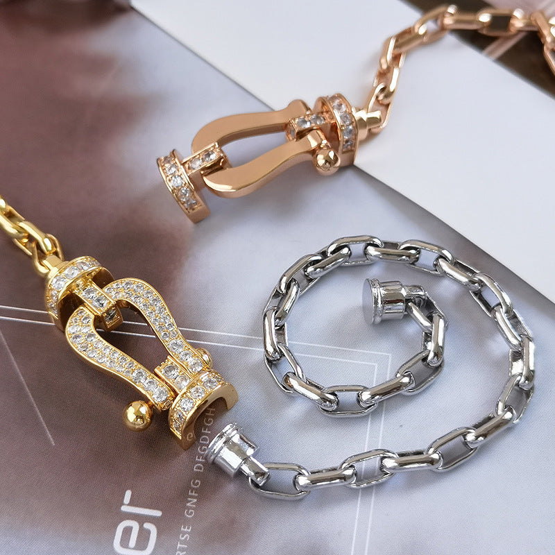 [⭐Veyra]FORCE LARGE HORSESHOE CLASP  METAL BRACELET