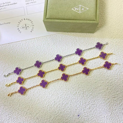 [⭐Veyra] CLOVER 5 MOTIF VIOLET BRACELET COLLECTION