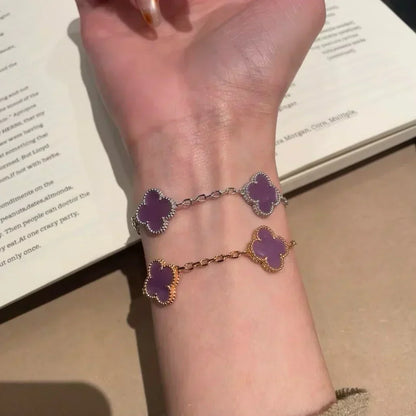 [⭐Veyra] CLOVER 5 MOTIF VIOLET BRACELET COLLECTION